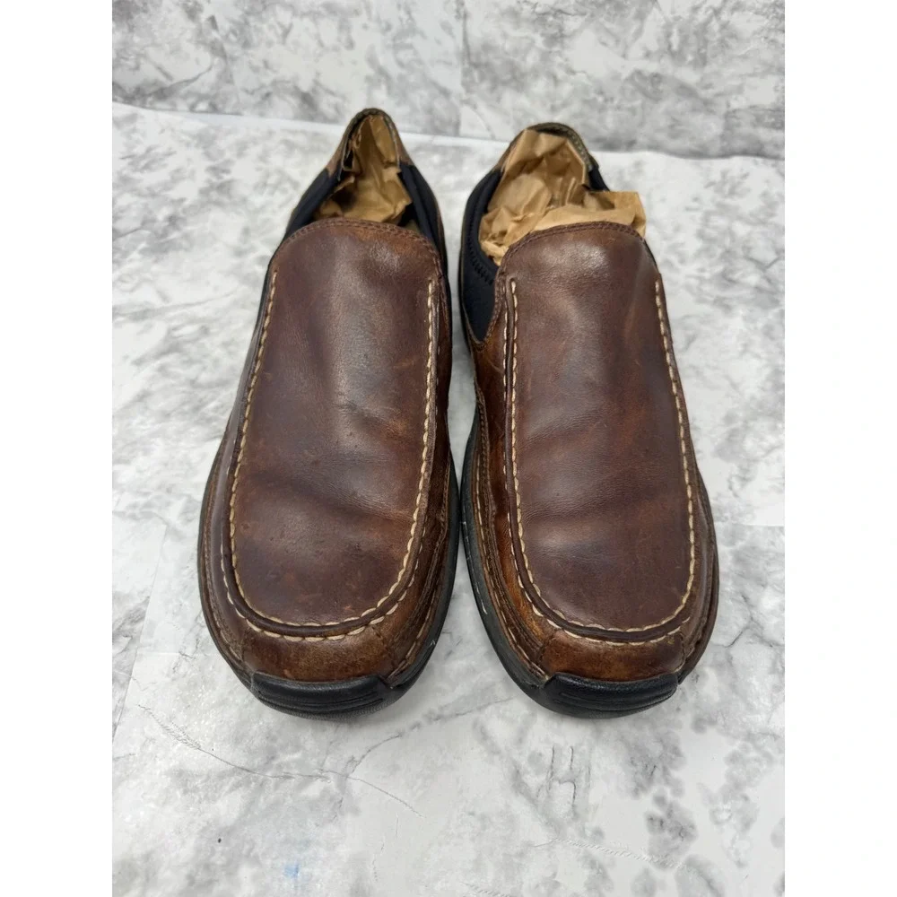 Timberland Mens 79072 Brown Leather Slip On Moc Toe Loafers Shoes Size 13 M